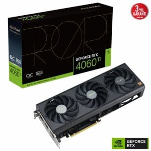 ASUS GEFORCE RTX 4060 TI 16G PROART RTX4060TI O16G 16GB GDDR6 128bit 2685MHz OC HDMI 3xDP DLSS3 EKRAN KARTI