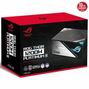 ASUS ROG-THOR-1200P2 PLATINUM 1200W MODÜLER GÜÇ KAYNAĞI JAPON KAPASİTÖRLER AURA SYNC VE OLED EKRAN PCIe 5.0 10 YIL GARANTI