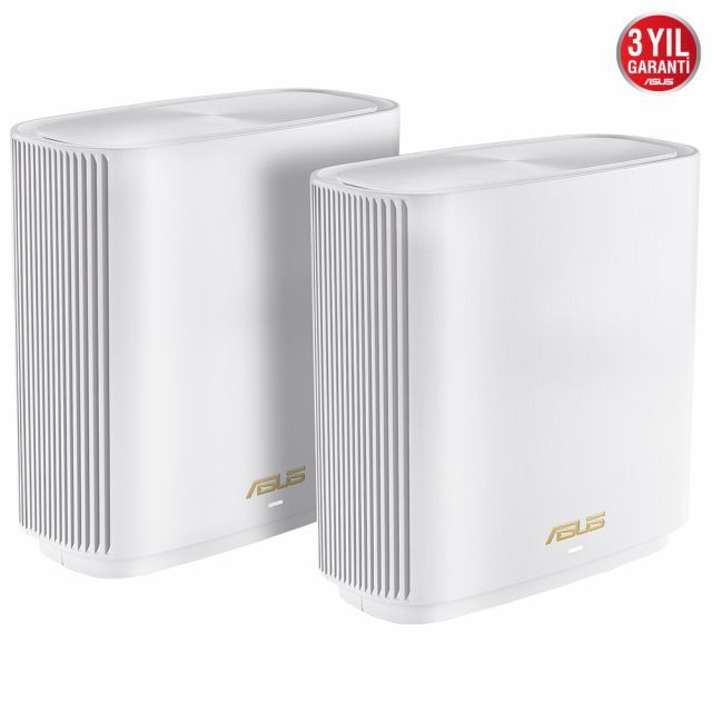 ASUS ZENWİFİ XT8 WIFI6-GAMİNG-Aİ MESH-AİPROTECTİONPRO-BULUT-KABLOSUZ AĞ DAĞITIM MESH SİSTEMİ(BEYAZ İKİLİ PAKET)