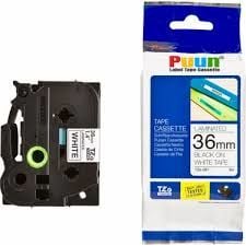 BROTHER P-TOUCH TZE-261 TZE-TAPE 36 MM BEYAZ ÜZERİNE SİYAH LAMİNASYONLU ETİKET
