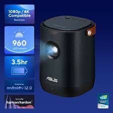 ASUS ZENBEAM LATTE L2 SMART 960 LED LUMEN 1080P HARMAN KARDON GOOGLE SERTİFİKALI ANDROID 10 TV BOX DAHİLİ BATARYA TAŞINABILIR LED PROJEKSIYON