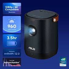 ASUS ZENBEAM LATTE L2 SMART 960 LED LUMEN 1080P HARMAN KARDON GOOGLE SERTİFİKALI ANDROID 10 TV BOX DAHİLİ BATARYA TAŞINABILIR LED PROJEKSIYON