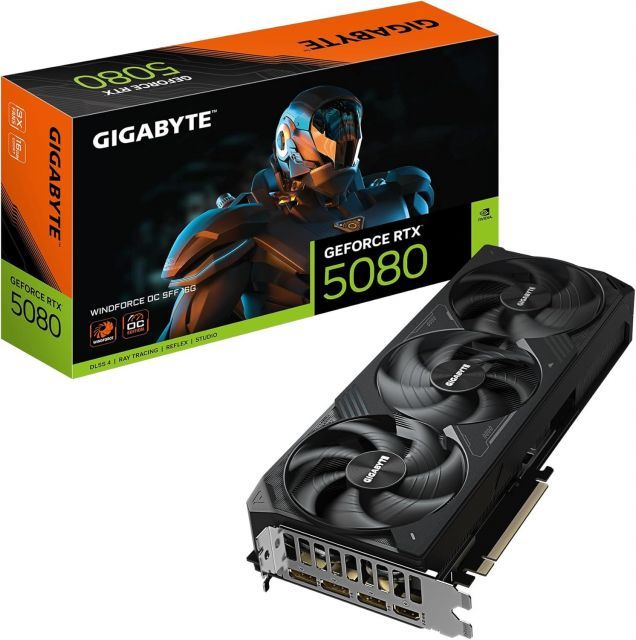 GV-N5080WF3OC-16GD VGA RTX5080 WINDFORCE OC SFF 16GB 256B GDDR7 DP-HDMI EKRAN KARTI
