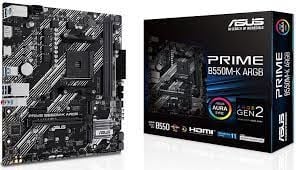 ASUS MB PRIME B550M-K ARGB AMD B550 AM4 DDR4 4866 DP HDMI Çift M2 USB3.2 AURA RGB mATX ASUS 5X PROTECTION III