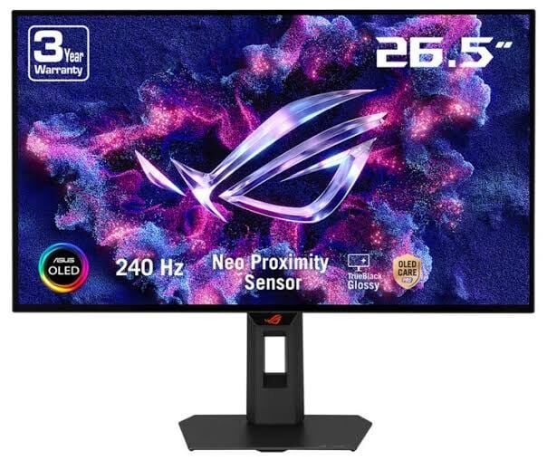 ASUS ROG STRIX XG27AQDNG 26.5 QD-OLED 2560x1440 0.03ms 360Hz 450cd DP HDMI USB YOK VESA 3YIL YAKINLIK SENSÖRÜ(NEO PROXIMITY SENSOR) ELMB G-SYNC UYUMLULUĞU %99 DCI-P3 PİVOT MONİTÖR