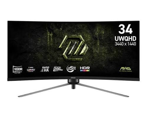 MSI 34 MAG 345CQRF E20 3440x1440 (UWQHD) 21:9 CURVE 1000R RAPID VA 200HZ 0.5MS (GtG Min.) FREESYNC PREMIUM GAMING MONITOR