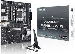 ASUS MB A620M-F GAMING WIFI AMD A620 AM5 DDR5 8000 HDMI Çift M2 USB3.2 WiFi 6E + BT AURA RGB 2.5Gbit LAN mATX 128GB’a kadar ram desteği, ASUS MB 5X PROTECTION III