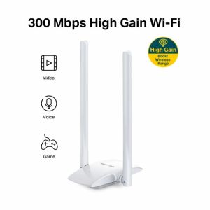 TP-LINK MERCUSYS MW300UH 300MBPS HIGH GAIN WIRELESS USB ADAPTER MICRO USB 2.0 2 EXTERNAL  ANTENNAS