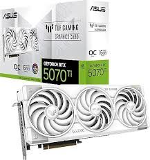 ASUS VGA TUF-RTX5070TI-O16G-WHITE-GAMING-NVIDIA-GEFORCE-RTX 5070 TI-16GB GDDR7-256bit--OC-2xHDMI-3xDP-RGB-DLSS4 EKRAN KARTI