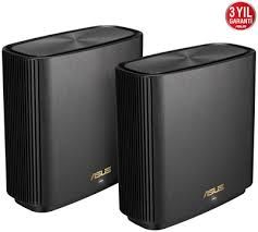 ASUS ZenWiFi XT8 AX6600 WiFi6 Tri-Band Kablosuz Mesh Sistemi (Siyah, İkili Paket)