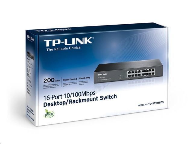 TL-SF1016DS 16-Port 10/100Mbps Tak ve Kullan %70 En. Tasarruflu 13'' Rackmount Switch