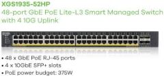 ZYXEL XGS1935-52HP 48 PORT GbE PoE Lite-L3 SMART MANAGED SWITCH WITH 4 10G UPLINK