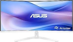 ASUS VU34WCIP-W 34 VA KAVİSLİ NANO IYON WQHD 3440x1440 1ms 100Hz 300cd DP HDMI USB-C USB Hoparlör VESA 3YIL EYECARE PLUS PD 65W ÇERÇEVESİZ MONİTÖR
