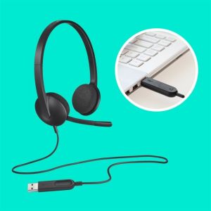 LOGITECH H340 USB GÜRÜLTÜ ÖNLEYİCİ MİKROFONLU KABLOLU KULAKLIK-SİYAH 981-000475