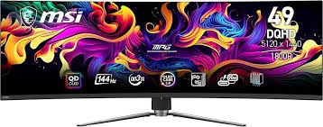 MSI 49 MPG 491CQP QD-OLED 5120x1440 (DQHD) 32:9 CURVE 1800R QD-OLED 144HZ 0.03MS ADAPTIVE-SYNC GAMING MONITOR