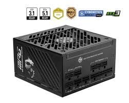 MSI PSU MPG A1000GS PCIE5 1000W 80+ GOLD ATX 3.1 2X12V-2X6 POWER SUPPLY