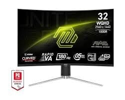 MSI 31.5 MAG 325CQPF E18 2560x1440 (WQHD) 16:09 CURVE 1000R RAPID VA 180HZ 0.5MS (Min.) ADAPTIVE-SYNC GAMING MONITOR