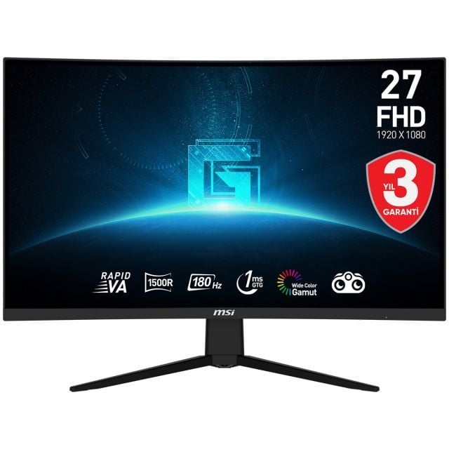 MSI 27 G27C3F CURVED 1500R VA 1920X1080 (FHD) 16:9 180HZ 1MS FREESYNC PREMIUM GAMING MONITOR