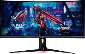 ASUS ROG STRIX XG349C 34 IPS KAVİSLİ FREESYNC VE GSYNC UYUMLU 3440x1440 1ms 180Hz 400cd DP HDMI USB Hoparlör VESA 3YIL ELMB, 135% sRGB, HDR YÜKSEKLİK AYARLI MONİTÖR