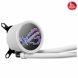ASUS ROG RYUO III 240 ARGB ANIME MATRIX LED EKRAN AURA SYNC RGB 120MM*2 ADRESLENEBİLİR RGB FAN ROG ARGB CPU SOĞUTUCUSU BEYAZ