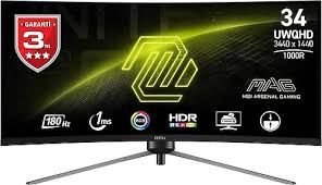 MSI 34 MAG 345CQR CURVED VA 3440X1440 (WQHD) 21:9 180HZ 1MS GAMING MONITOR