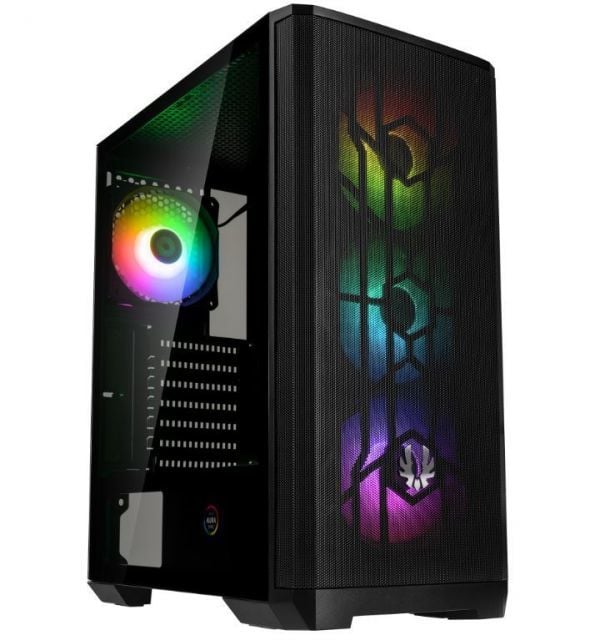 NSE-300-KKGSK-4A NOVA MESH SE TG + 4ARGB WITH CONTROLLER Black