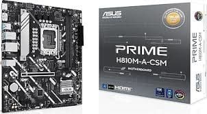 ASUS MB PRIME H810M-A-CSM Intel H810 LGA1851 DDR5 6400 DP HDMI Çift M2 USB3.2 AURA RGB mATX 6+1+1+1 Güç Aşamaları, Uzaktan Yönetim Yazılımı, Ready for Advanced AI PC