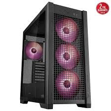 ASUS TUF GAMING GT302 TG ARGB MAKSİMUM SOĞUTMA SÖK TAK ÜST VE YAN PANELLER GİZLENMİŞ ANAKART BAĞLANTI DESTEĞİ 4 ADET 140 X 28 MM FAN E ATX 12x10.9 ATX Micro-ATX MiniATX SİYAH KASA