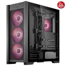 ASUS TUF GAMING GT302 TG ARGB MAKSİMUM SOĞUTMA SÖK TAK ÜST VE YAN PANELLER GİZLENMİŞ ANAKART BAĞLANTI DESTEĞİ 4 ADET 140 X 28 MM FAN E ATX 12x10.9 ATX Micro-ATX MiniATX SİYAH KASA