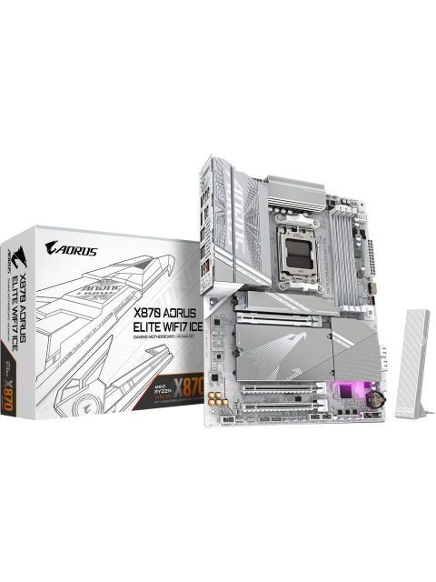 X870A-ELITE-WF7ICE X870 AORUS ELITE WIFI7 ICE 8200MHz OC DDR5 AM5 M.2 HDMI DP ATX Anakart